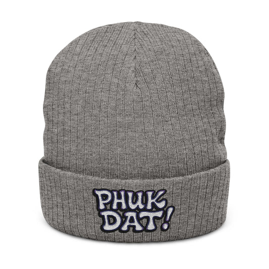 Phuk Dat Ribbed Knit Beanie