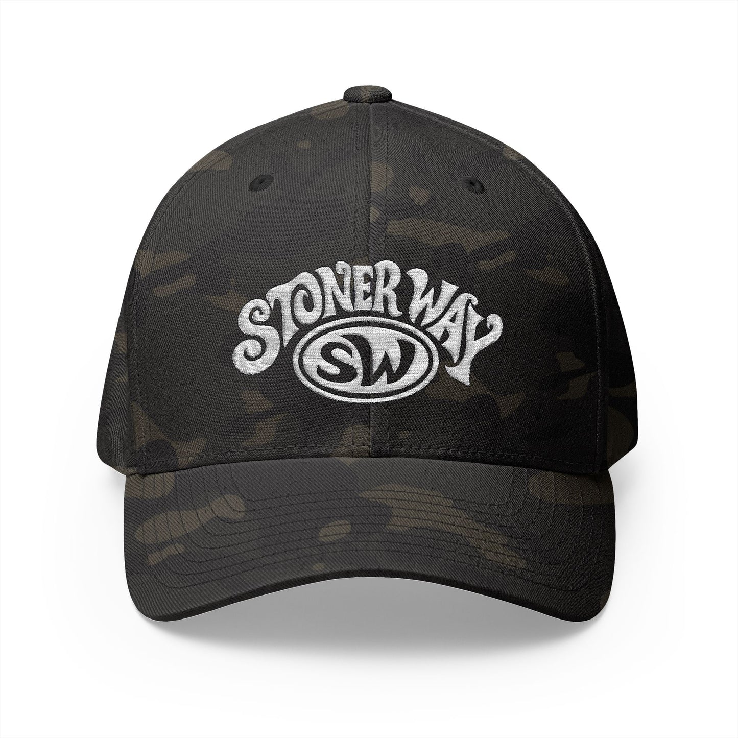 Stoner Way Logo Embroidered Fitted FlexFit Dad Cap