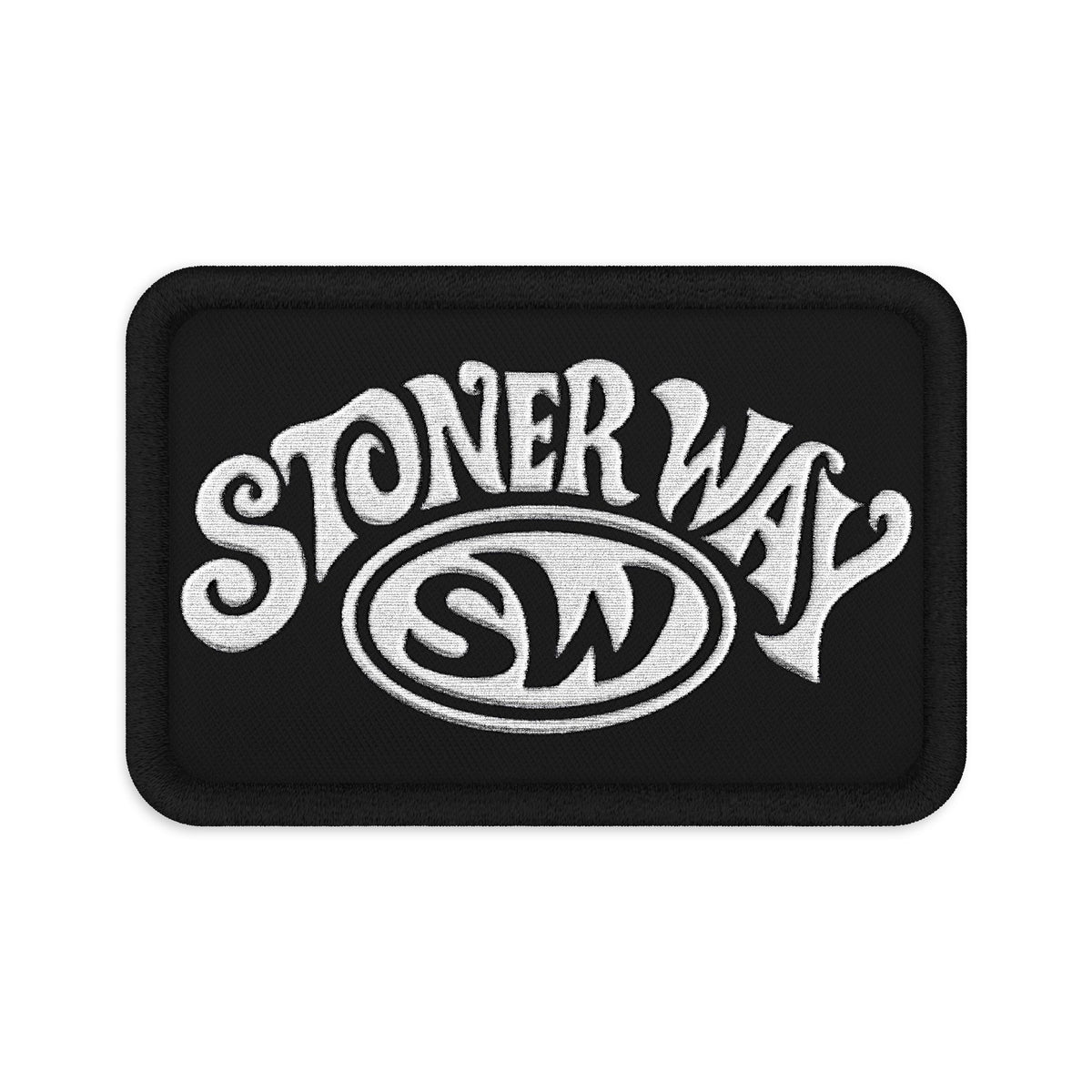 Stoner Way Embroidered Patch - White/Black