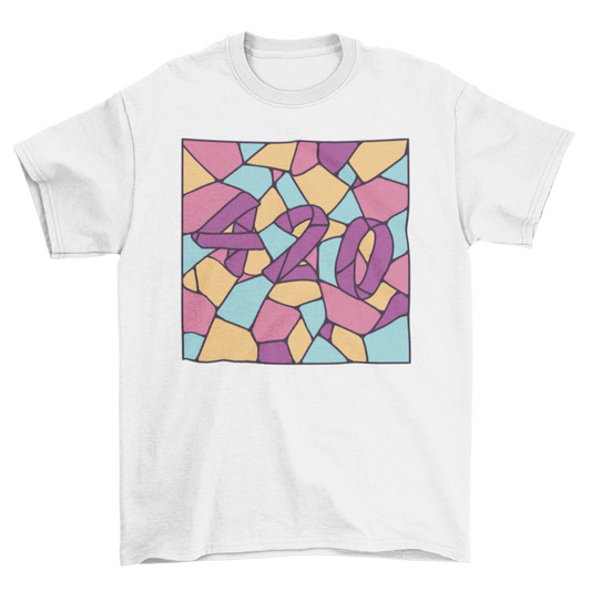 420 stained glass t-shirt